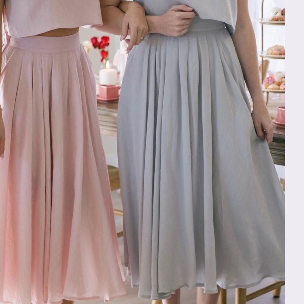 Mable blue‎ pleated full skirt small